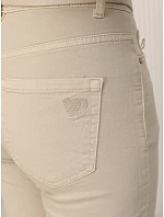 Dámske džínsy Mom Fit s opaskom, béžové, FashionStreet UY3085