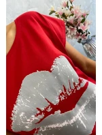 Blúzka s potlačou pier červená Blúzka s potlačou pier červená