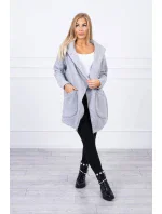 Zateplená mikina s asymetrickým zipsom sivá