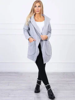 Zateplená mikina s asymetrickým zipsom sivá