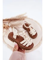 Dziewczęce Sandałki Z Ozdobnym Detalem Beżowe Serina