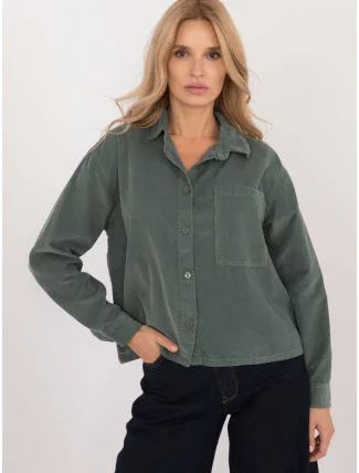 Košeľa D70046M11184A1 tmavozelená
