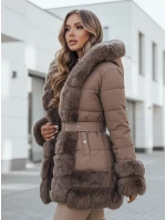 CITYGLANCE dámska zimná bunda s kožušinou hnedá FashionStreet TY5048