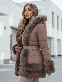 CITYGLANCE dámska zimná bunda s kožušinou hnedá FashionStreet TY5048