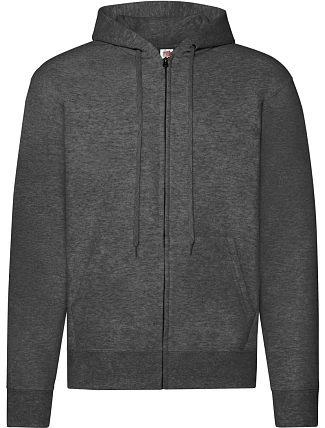 Fruit of the Loom Classic Hooded Sweat Jacket Mikina s kapucňou 16.2062 tmavošedá melírovaná