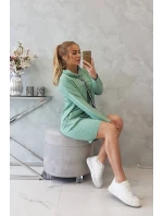 Šaty s kravatou tmavo mätové