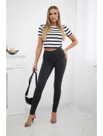 Bavlnené nohavice so zirkónmi na zadných vreckách graphite Bavlnené nohavice so zirkónmi na zadných vreckách graphite