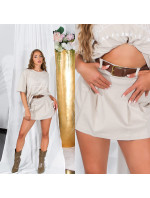 Sexy Koucla Skorts with decorative folds and belt