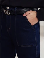 Dámske nohavice FITZONE denim cargo tmavo modré FashionStreet UY2243