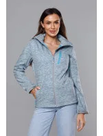 Šedo-svetlo modrá dámska športová bunda typu "softshell" (DW-21605)