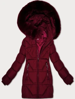 Dámska zimná páperová bunda J Style bordová (16M9275-06)