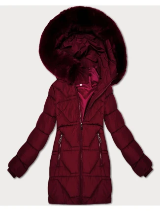Dámska zimná páperová bunda J Style bordová (16M9275-06)