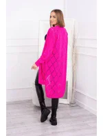 Sveter s geometrickým vzorom ružový neón