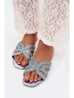 Dámské ploché modré pantofle Fariella