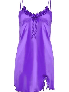 Dámska saténová košieľka Gabi tmavo fialová - DKaren