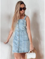 Džínsové mini šaty bez ramienok SEWIKA modré FashionStreet EY2586