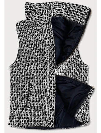 Čierna dámska vesta s nápismi (676ART)