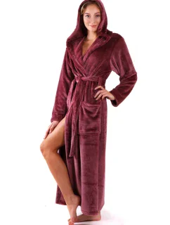 Dámsky župan Siena s kapucňou 3156 mauve wine - Vestis