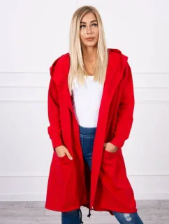 Pláštenka s kapucňou oversize červená