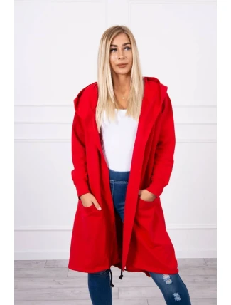 Pláštenka s kapucňou oversize červená