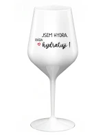 JSEM HYDRA. RÁDA HYDRATUJI! - bílá nerozbitná sklenice na víno 470 ml