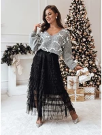 RIBBLOOM dámsky sveter s mašľami graphite FashionStreet MY2361