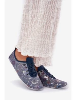 Półbuty Damskie Ze Skóry Naturalnej Wzorzyste Artiker 56C2691 Niebieskie