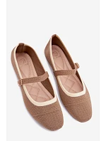 Ploché baleríny z síťovaného materiálu světle hnědé Zelisa