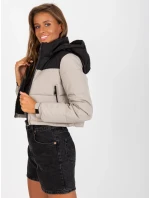 Dámska bunda NM KR D2 3825 77P čierna a béžová