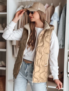 Dámska prechodná prešívaná vesta VESOLITA camel FashionStreet TY4878