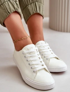 Damskie Skórzane Wiązane Klasyczne Trampki Białe Misima