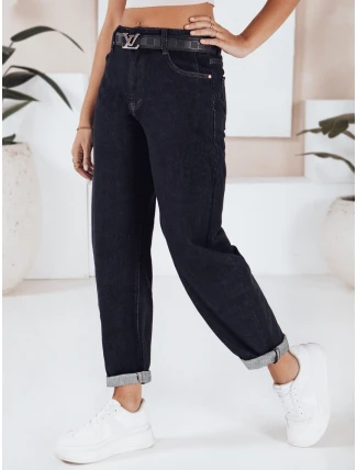 Dámske tmavomodré džínsy balónového strihu FashionStreet UY2766