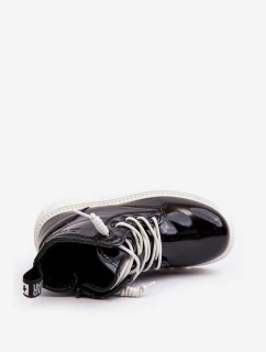 Ocieplane Lakované detské topánky Big Star MM374147 Black