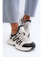 Sneakersy Damskie Biało-Czarne Ahmani