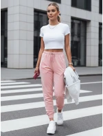 Dámske velúrové ružové tepláky FashionStreet UY2837