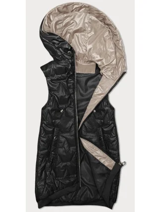 Čierna dámska vesta so sťahovacím lemom S'West (B8240-1)