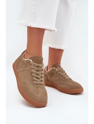 Zamszowe Sneakersy Damskie Big Star SS274675 HI-POLY SYSTEM Beżowe