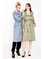 Dvojradový kabát v khaki farbe s opaskom (AG3-011) Dvojradový kabát v khaki farbe s opaskom (AG3-011)