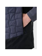 Pánska páperová trekingová vesta s Primaloftom Black 4F 4FWSS25TVJAM177-22S pánska