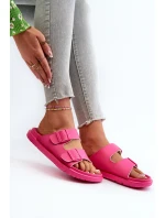 Lekkie Piankowe Klapki Damskie Z Klamrami Big Star NN274A754 Fuksja