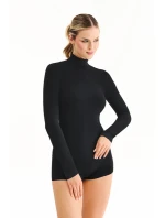 Bezšvové tričko s dlhým rukávom a výstrihom