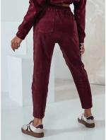 Dámske manšestrové nohavice VELVITO burgundy FashionStreet UY2287