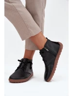 Dámske kožené čižmy Barefoot s ozdobnými detailmi Zazoo 30072 Black Dámske kožené čižmy Barefoot s ozdobnými detailmi Zazoo 30072 Black