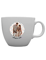Personalizovaný keramický hrnček MEGA XXL s objemom 1 000 ml s výrezom pre fotografiu na pozadí Personalizovaný keramický hrnček MEGA XXL s objemom 1 000 ml s výrezom pre fotografiu na pozadí