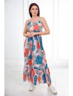 Šaty s motívom listov púdrovo ružovej