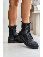 Skórzane Trapery Botki Męskie Ocieplane Big Star OO174164 Czarne