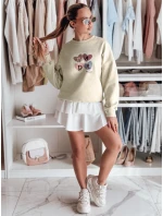 Dámska nadrozmerná mikina so srdiečkami MADELIN svetlozelená FashionStreet BY1460 Dámska nadrozmerná mikina so srdiečkami MADELIN svetlozelená FashionStreet BY1460