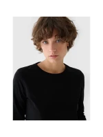 Dámske oversize hladké tričko s dlhým rukávom 4F 4FWMM00TLONF431-20S