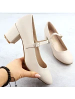 Sergio Leone PB176 Remienkové lodičky na nízkom podpätku v nude farbe Sergio Leone PB176