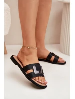 Klapki Damskie Płaskie Z Ozdobnym Detalem Artiker 56C1336 Czarne